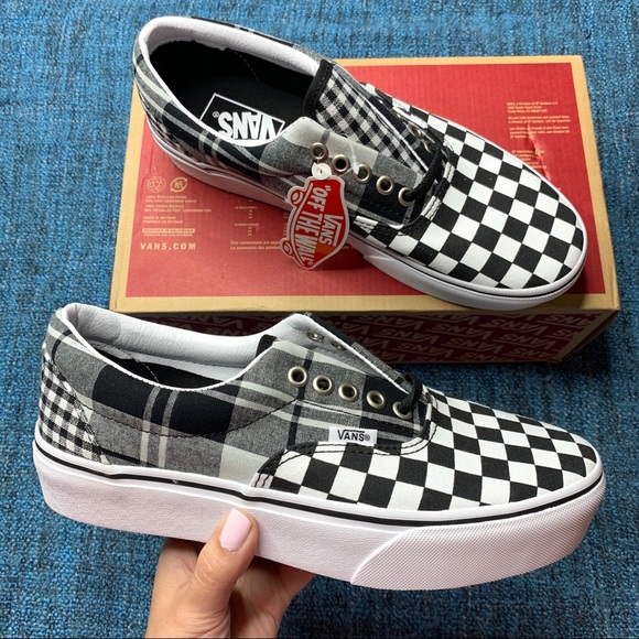 vans plaid checkerboard era platform